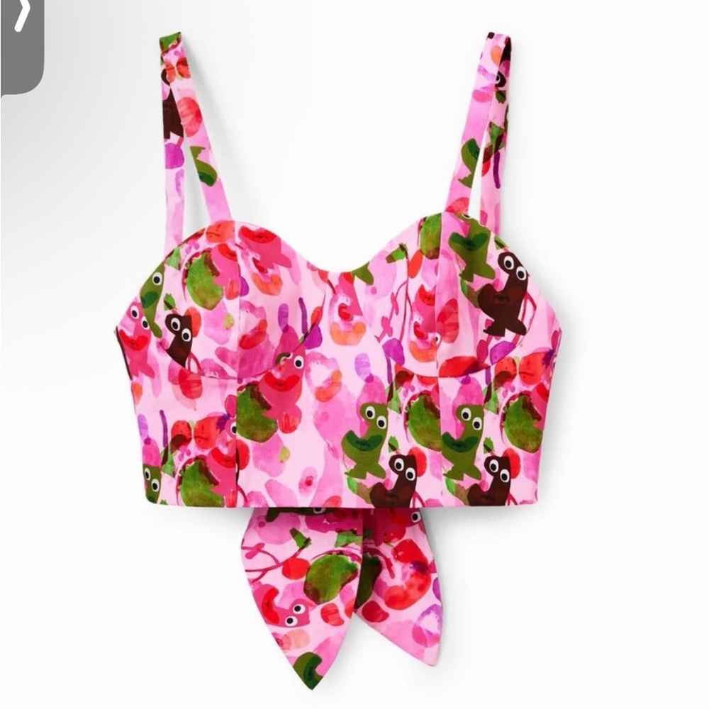 NWT RARE Desigual Christian Lacroix Corset Top Multicolor Print – Size Large